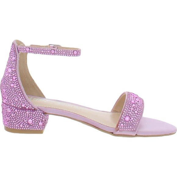 NWT Betsey Johnson Girls Mari Pink Rhinestone Formal Dressy Block Heel  Size 1 - Picture 4 of 6